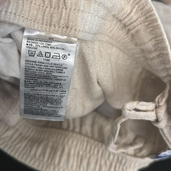 Old Navy Beige Linen Blend Drawstring Shorts Size 3X - Picture 9 of 9